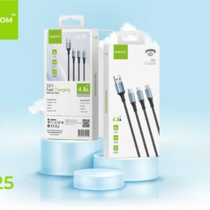 WISDOM X25 3 in 1 Fast Charging USB Data Cable